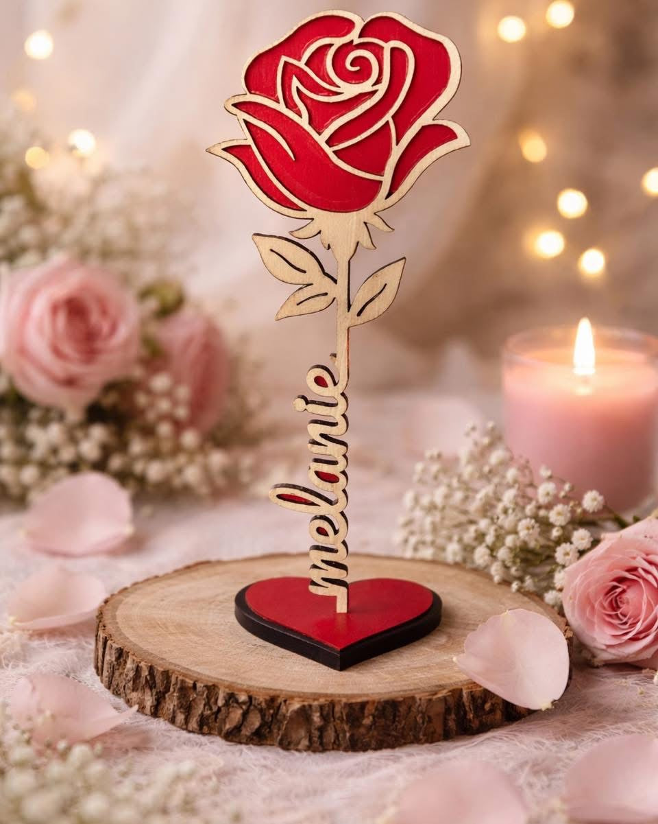 Rose personnalisée en bois